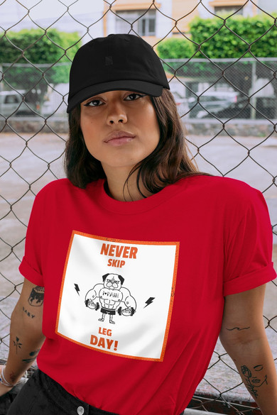 Koszulka z naszywką Never skip leg day