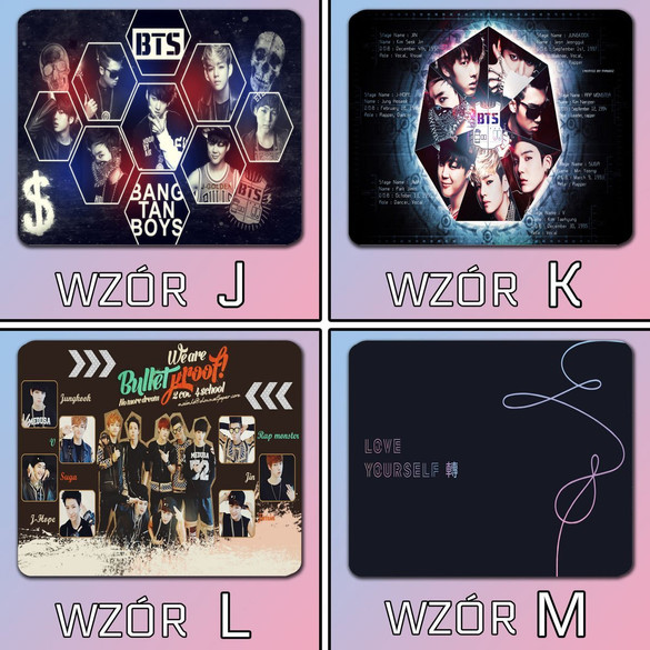 Podkładka pod mysz BTS 24x19cm Z POLSKI +imię