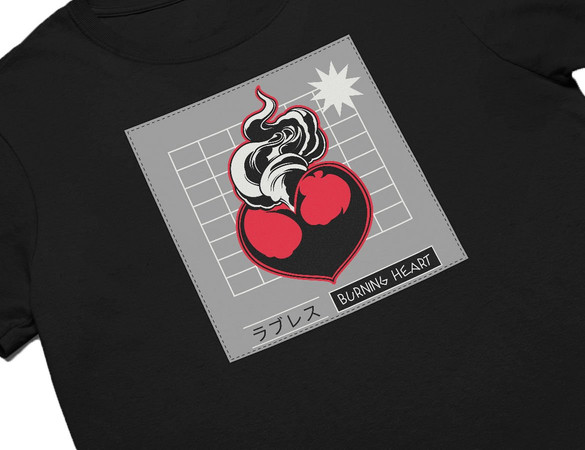 Koszulka z naszywką Burning heart