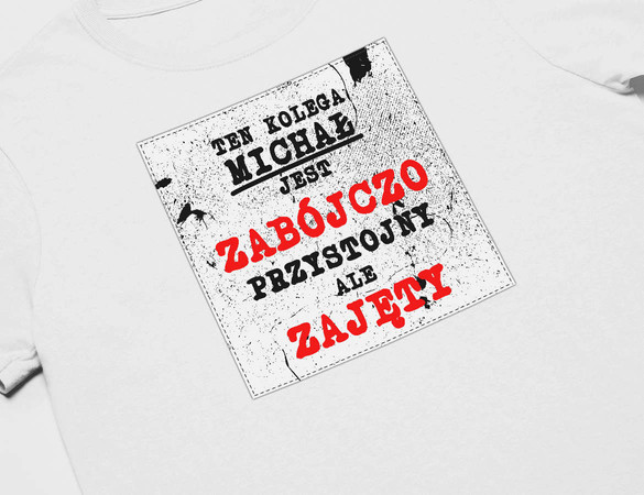 Koszulka z naszywką na Walentynki TWÓJ NAPIS