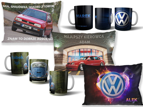 Zestaw VOLKSWAGEN  poduszka+kubek+GRATIS!  WZORY