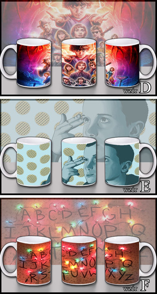 STRANGER THINGS Zestaw poduszka kubek WZORY+GRATIS