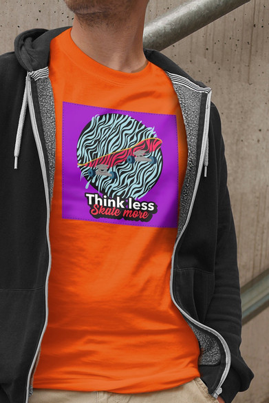 Koszulka z naszywką Think less,scate more