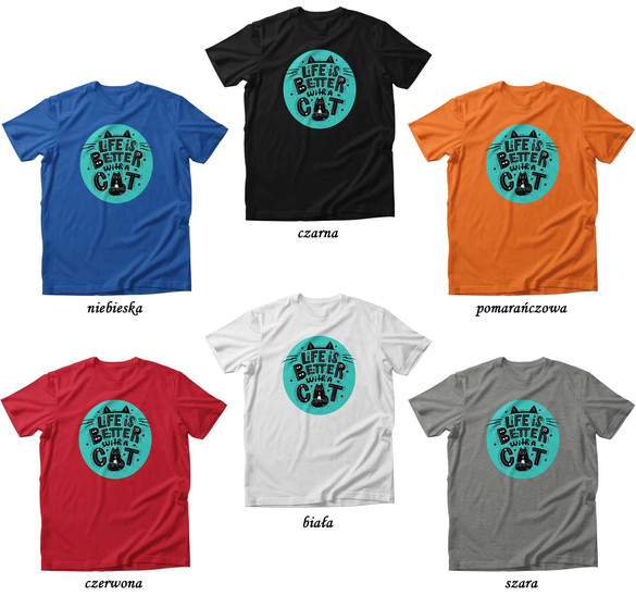 Koszulka LIFE IS BETTER WITH A CAT