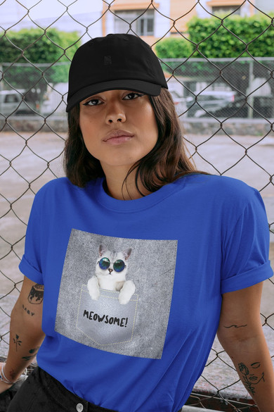 Koszulka z naszywką Meowsomepocket