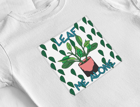 Bluzka damska z naszywką Leaf me alone