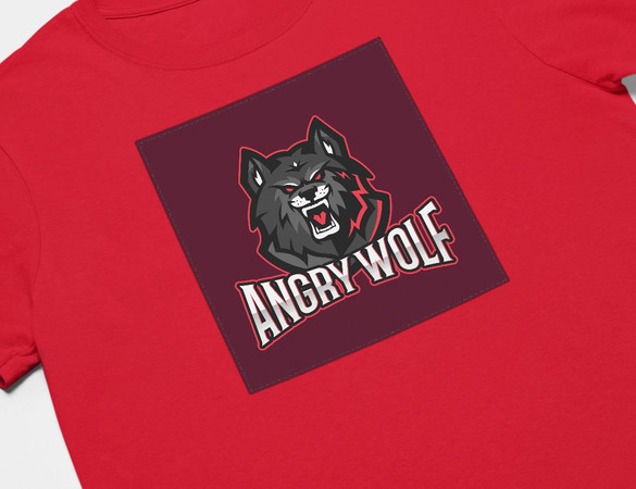 Koszulka z naszywką Angry Wolf