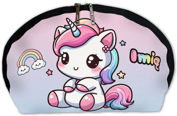 Kosmetyczka Jednorożec Kawaii z tęczą – słodki styl, idealna dla dziewczynki