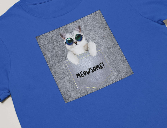 Koszulka z naszywką Meowsomepocket