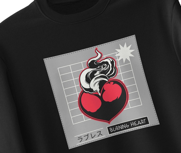 Bluza z naszywką Burning heart