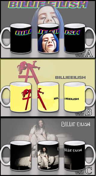 BILLIE EILISH Zestaw poduszka kubek WZORY+GRATIS