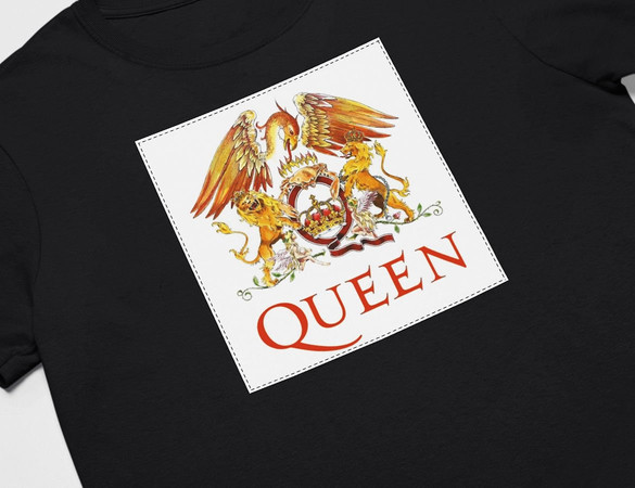Koszulka z naszywką Queen logo white
