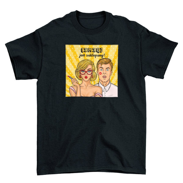 Koszulka z naszywką na Walentynki TWÓJ NAPIS