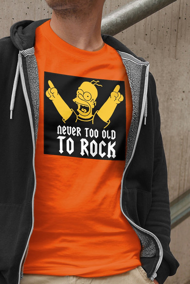 Koszulka z naszywką Never too old to rock