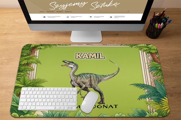 Podkładka Dinozaury Kompsognat – personalizowany prezent 60x40cm