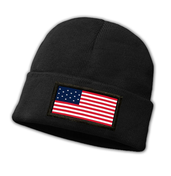 Czapka zimowa z naszywką FLAGA AMERYKAŃSKA 
