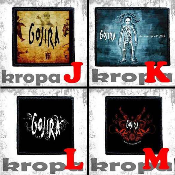 Naszywka GOJIRA 8 X 8 cm Dużo Wzorów!