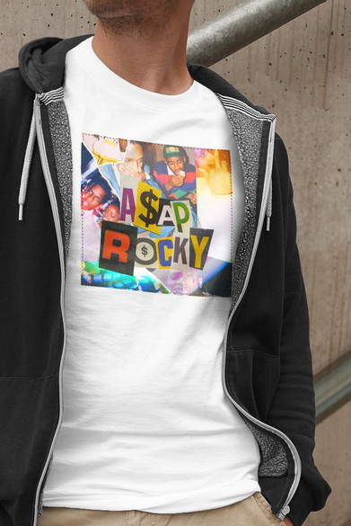 Koszulka z naszywką Asap Rocky collage