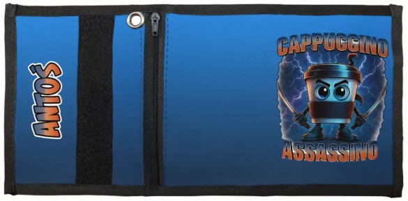 Portfel Italian Brainrot Cappuccino Assassino z piorunami