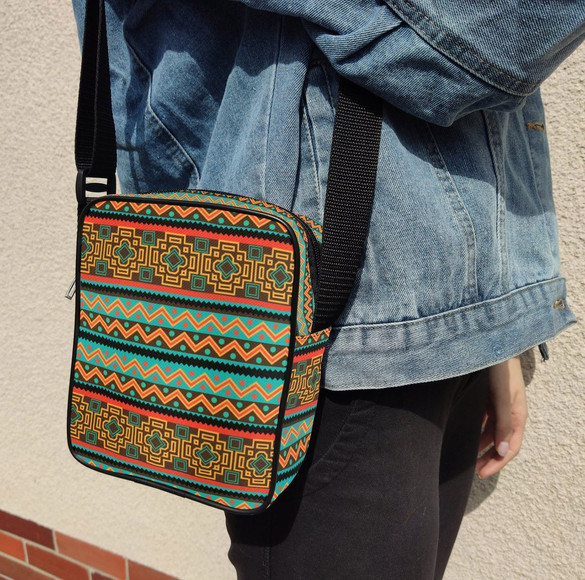 Torba Listonoszka Wzory azteckie 01 Dodaj Napis!