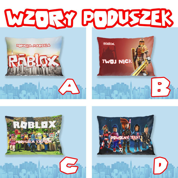 ROBLOX Poduszka + Kubek + magnes Imię Gratis ZESTAW