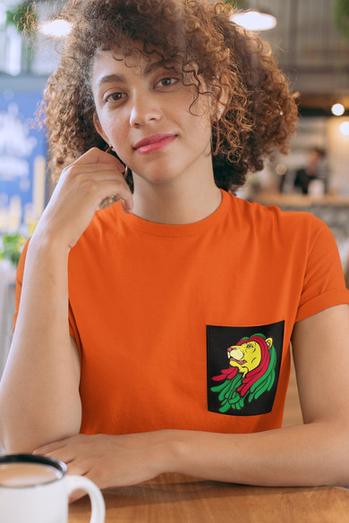 Koszulka z kieszonką RASTA LION