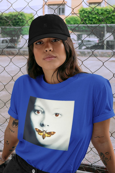 Koszulka z naszywką Milczenie owiec plakat