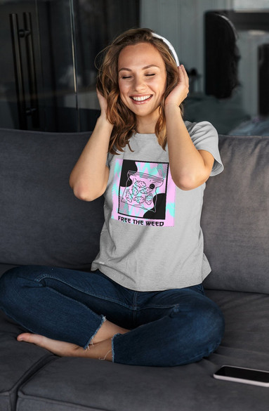 Bluzka damska z naszywką Free the weed