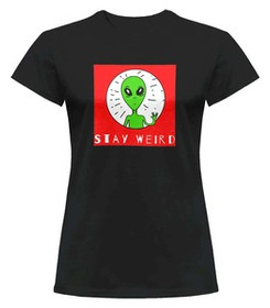 Bluzka damska z naszywką Stay weird