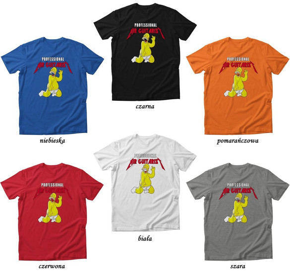 Koszulka Professional Air Guitarist Homer  + napis