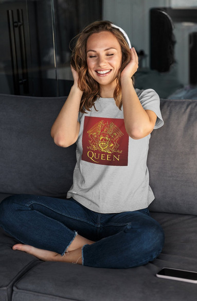 Bluzka damska z naszywką Queen logo red