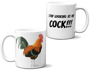 Kubek STOP LOOKING AT MY COCK !!! na Prezent +imię