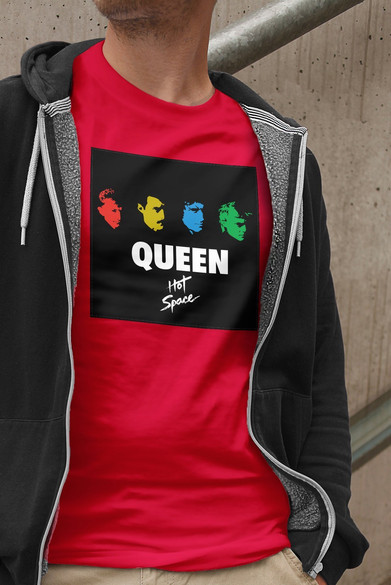 Koszulka z naszywką Queen Hot Space 02