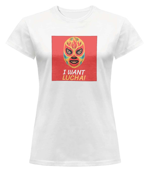 Bluzka damska z naszywką I want Lucha