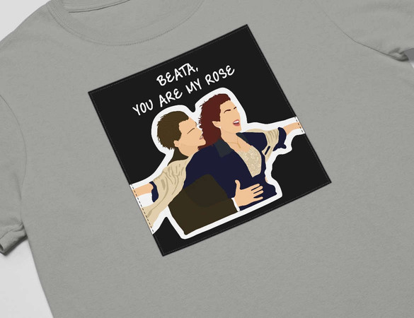 Koszulka z naszywką na Walentynki TWÓJ NAPIS