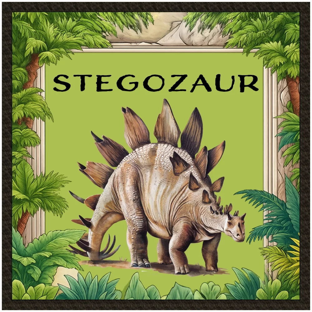 Naszywka Dinozaury Stegozaur z imieniem dziecka