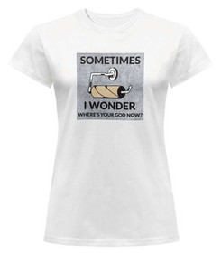 Bluzka damska z naszywką Where's your God...