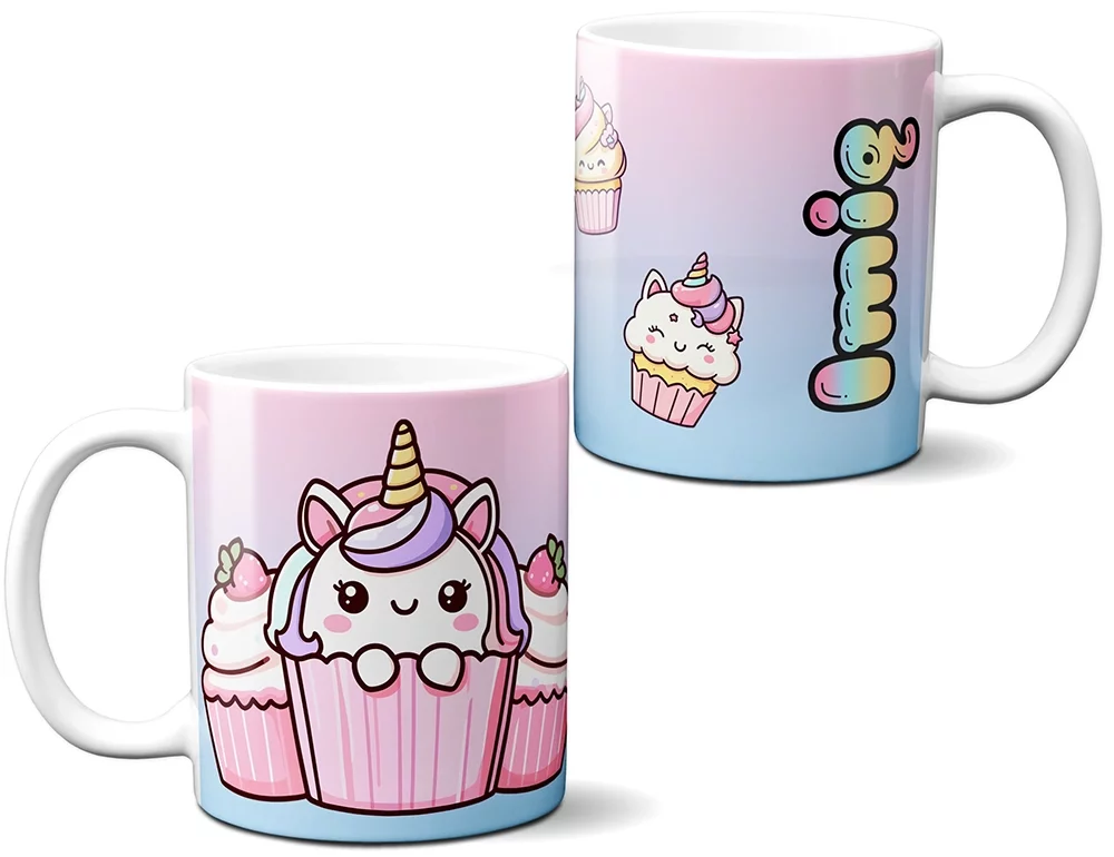 Kubek Jednorożec Kawaii muffinka – słodki styl, dla dziewczynki