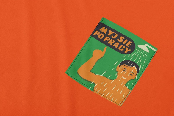 Koszulka z kieszonką MYJ SIĘ PO PRACY