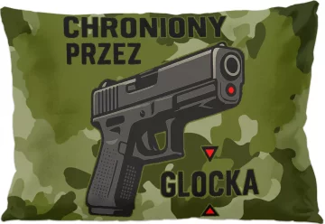 Poduszka dla strzelca Chroniony przez GLOCKA 60x40cm