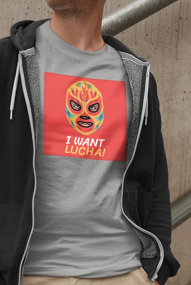 Koszulka z naszywką I want Lucha