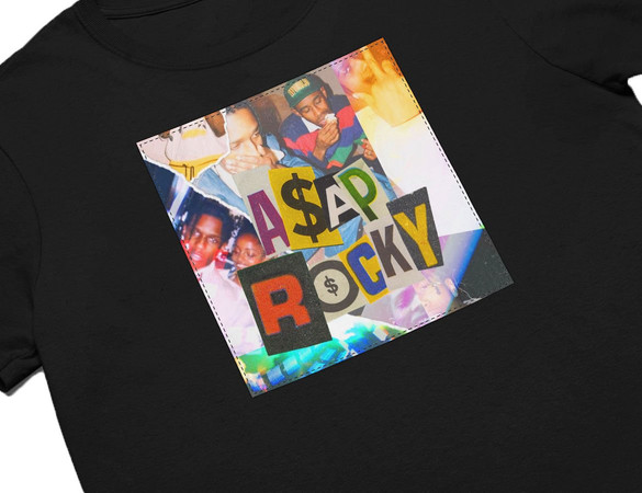 Koszulka z naszywką Asap Rocky collage