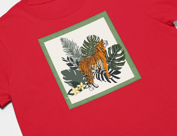 Koszulka z naszywką Tiger/Nature