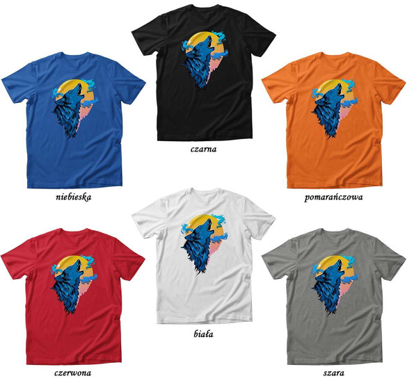 Koszulka WILK KSIĘŻYC WOLF MOON ARTYSTYCZNY