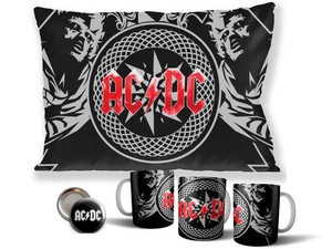 Zestaw AC/DC poduszka+kubek+GRATIS  WZORY