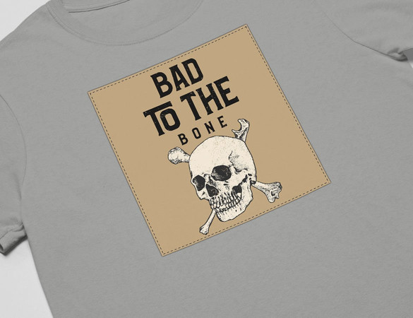 Koszulka z naszywką Skull : Bad to the...
