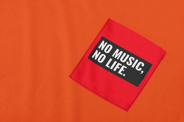 Koszulka z kieszonką NO MUSIC