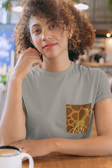 Koszulka z kieszonką SAFARI ŻYRAFA