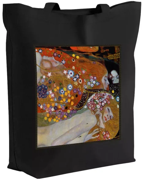 Torba z naszywką Węże Wodne II Gustav Klimt czarna