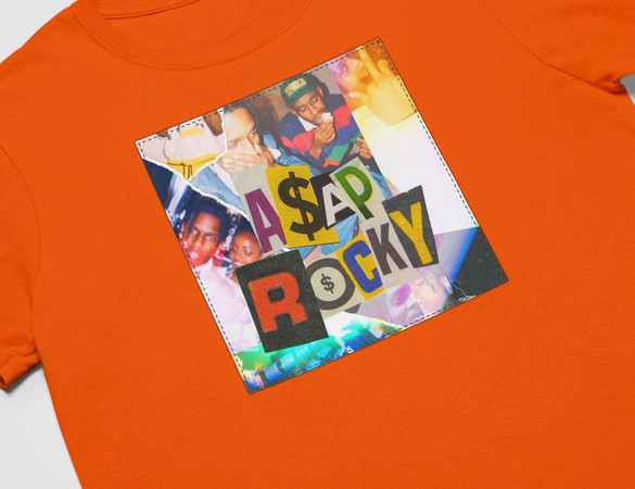 Koszulka z naszywką Asap Rocky collage